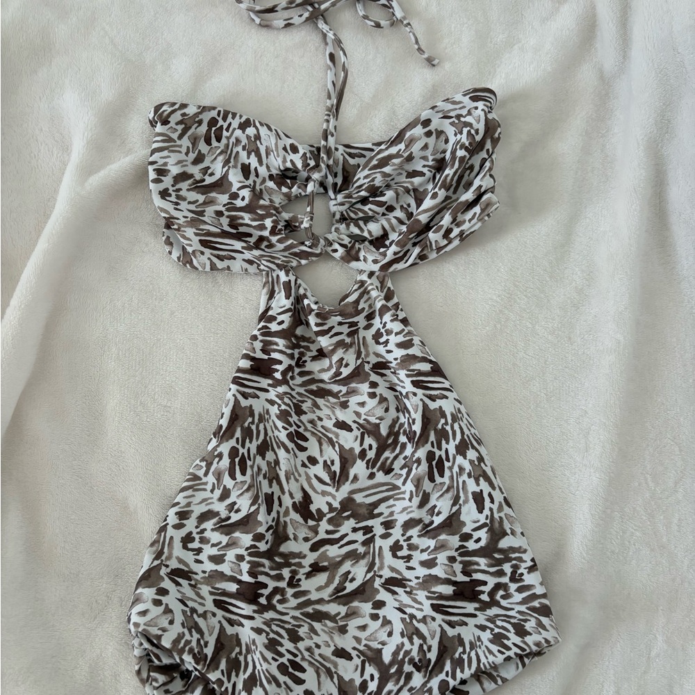 Mikoh Brown and White Bikini Swimwear